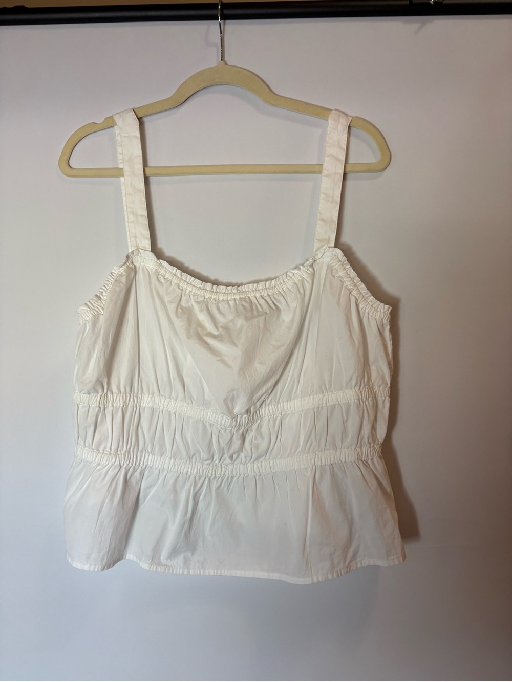 Madewell Women’s White Smocked Tank Strap Top